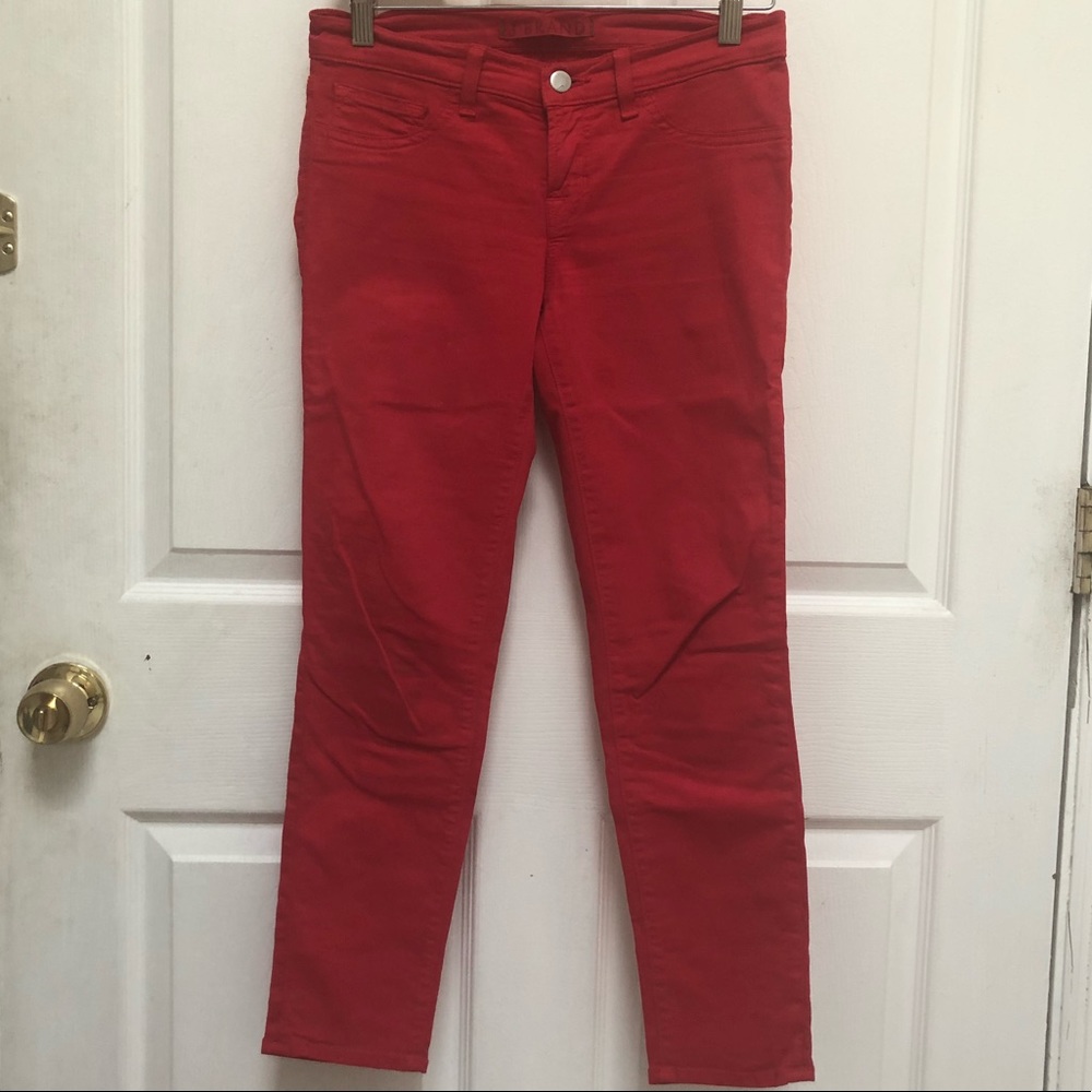 J Brand red skinny jeans